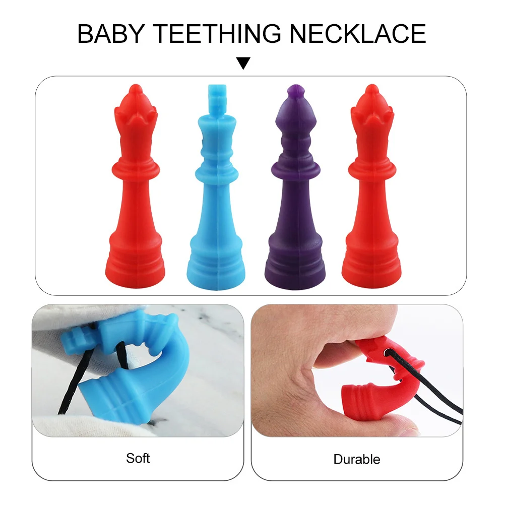 

4 шт., детское ожерелье для прорезывания зубов, модный внешний вид, прочный молярный прорезыватель, идеальный подарок для особых случаев, детское ожерелье для прорезывания зубов