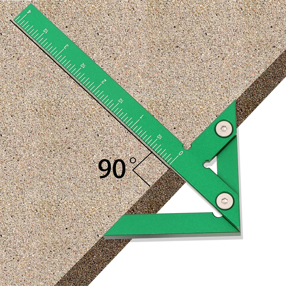 Aluminum Imperial Circle Center Positioning 45/90 Degree Positioning Ruler Multi-Function Arrow Ruler High-Precision Measuring
