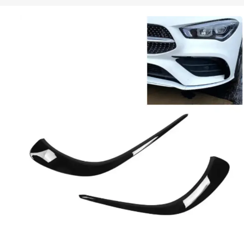 2Pcs Front Bumper Splitter ABS Bright Black Replacement for Mercedes Benz CLA Class 2020+