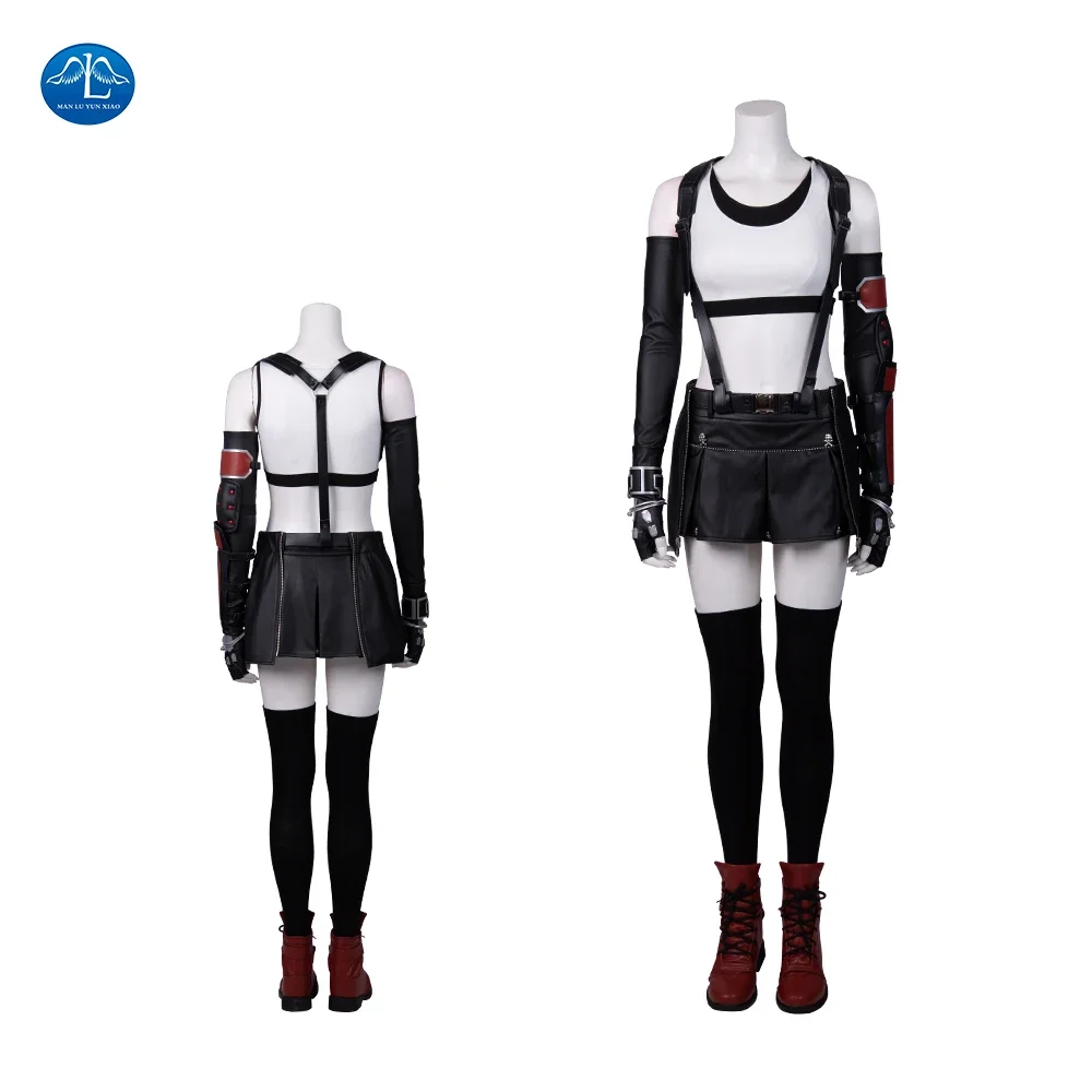 

FF7 Remake Cosplay Tifa Lockhart Cosplay Costume Women Game Outfit Adult Vest Skirt Halloween Carnival Fancy Dress