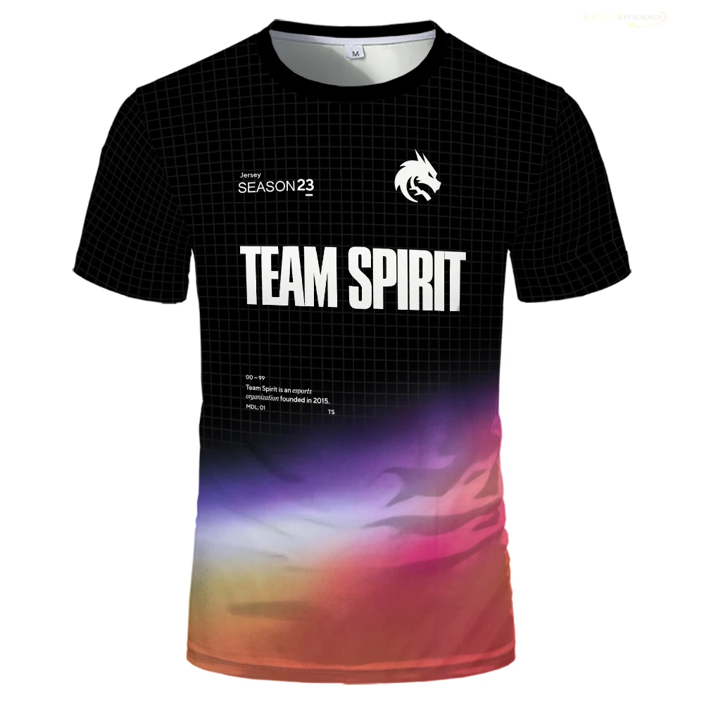 2024 New Team Spirit Jersey T-Shirt Fashion Game Esports Player Donk Uniform Contest Men Tshirt Breathable Boy Training Fans Tee