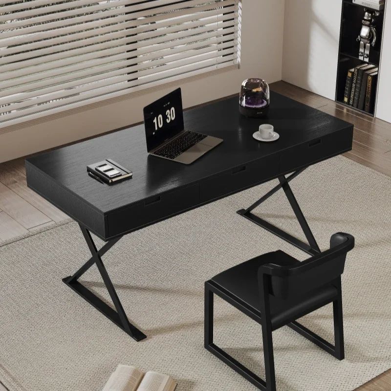 

Simple Minimalist Office Desk Black Multifunctional Reading Work Computer Executive Mesa De Escritorio Furniture Workstation