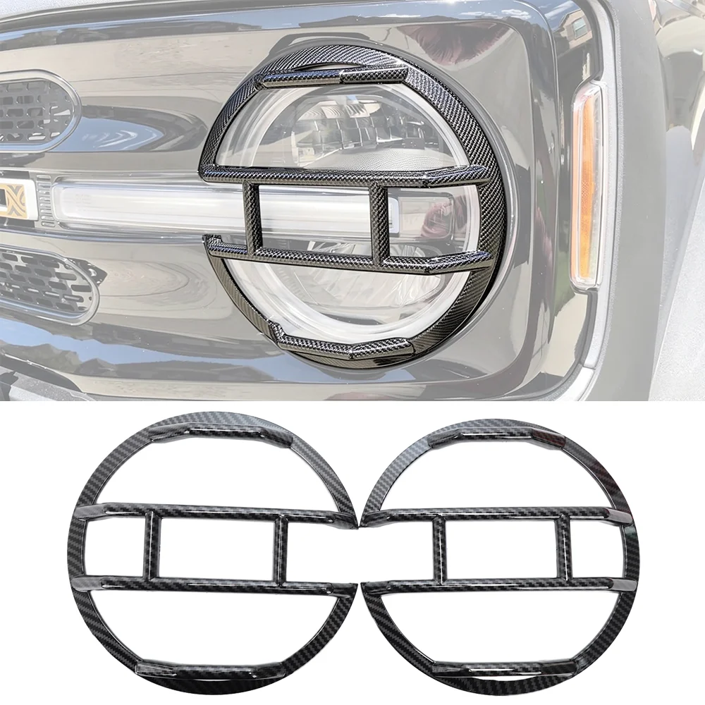 

Car Front Headlight Lamp Decoration LED Light Guard Cover for Ford Bronco 2021 2022 2023 2024 2025 Lamp Hoods Exterior Accessory