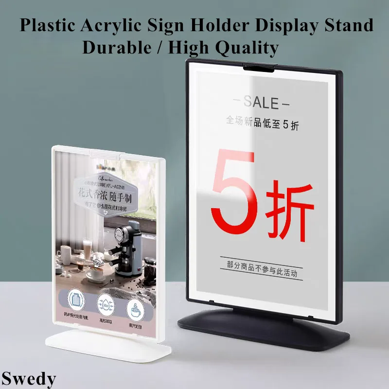 4 Pieces A5 148X210mm T / L Table Wedding Plastic Picture Poster Art Frame Acrylic Sign Holder Display Stand Menu Paper Holder