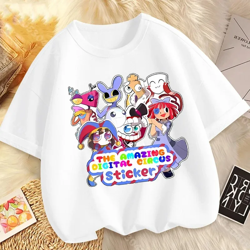 The Amazing Digital Circus T-Shirt Pomni Jax Cartoon Print Tee Summer Unisex Harajuku Streetwear Funny Anime Top