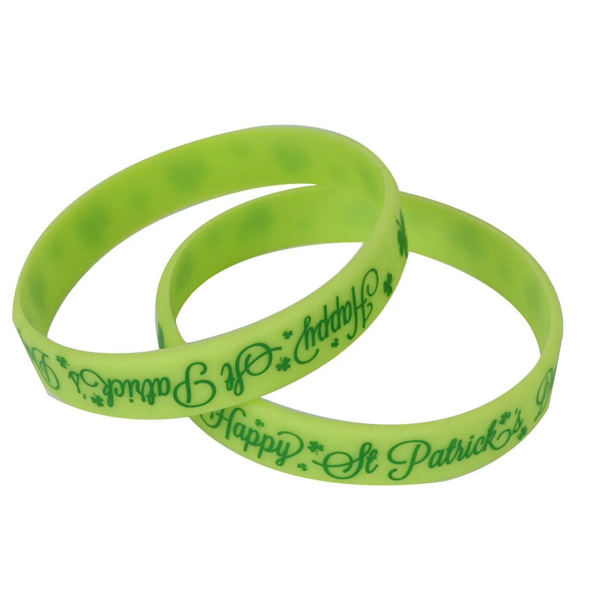 24pcs StPatrick's Day Silicone Wristbands Fashion Bracelet Party Accessories (Green) silicone bracelets