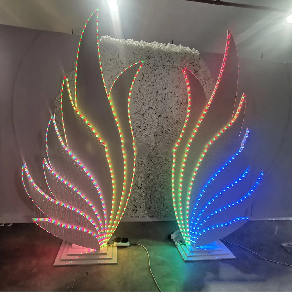 Luminous LED Wings Backdrop Board Elegant Wedding Decorations Background