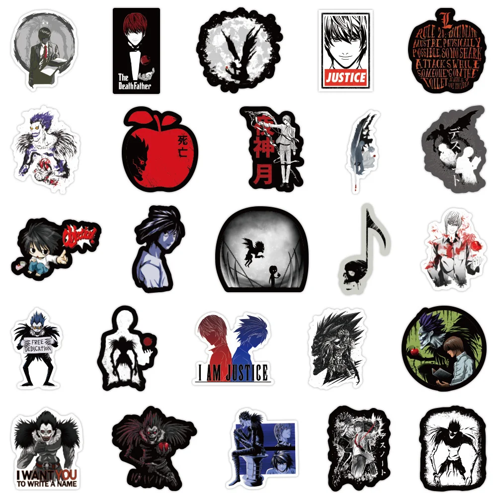 10/30/50PCS Cartoon New Japanese Anime Death Note Graffiti Creative Sticker Desk Guitar Computer Car Waterproof StickerWholesale