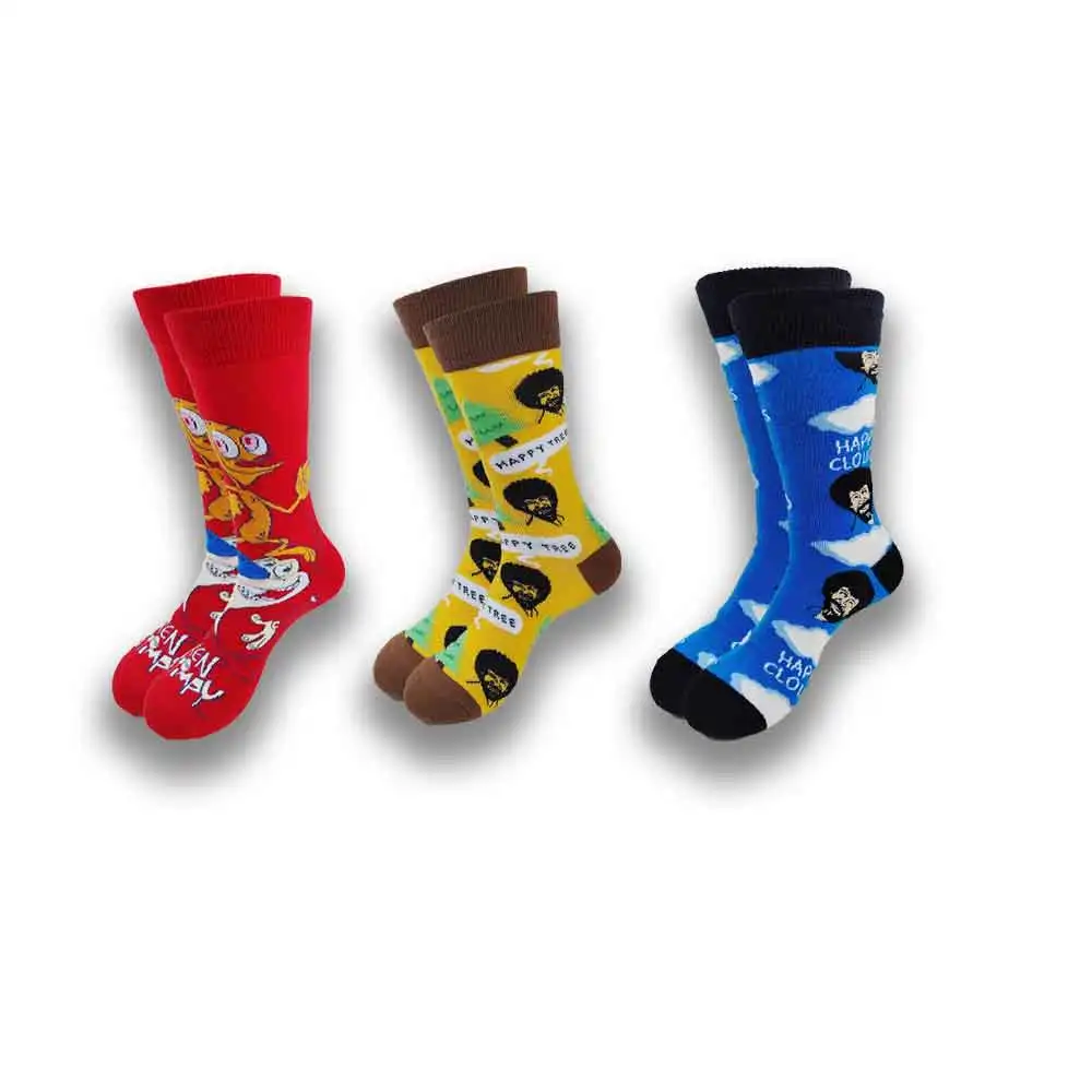 

Anime Cute Cartoon Hip Hop Personality Street Style Happy Novelty Printing and Dyeing Men and Women Socks in the Tube Skateboard