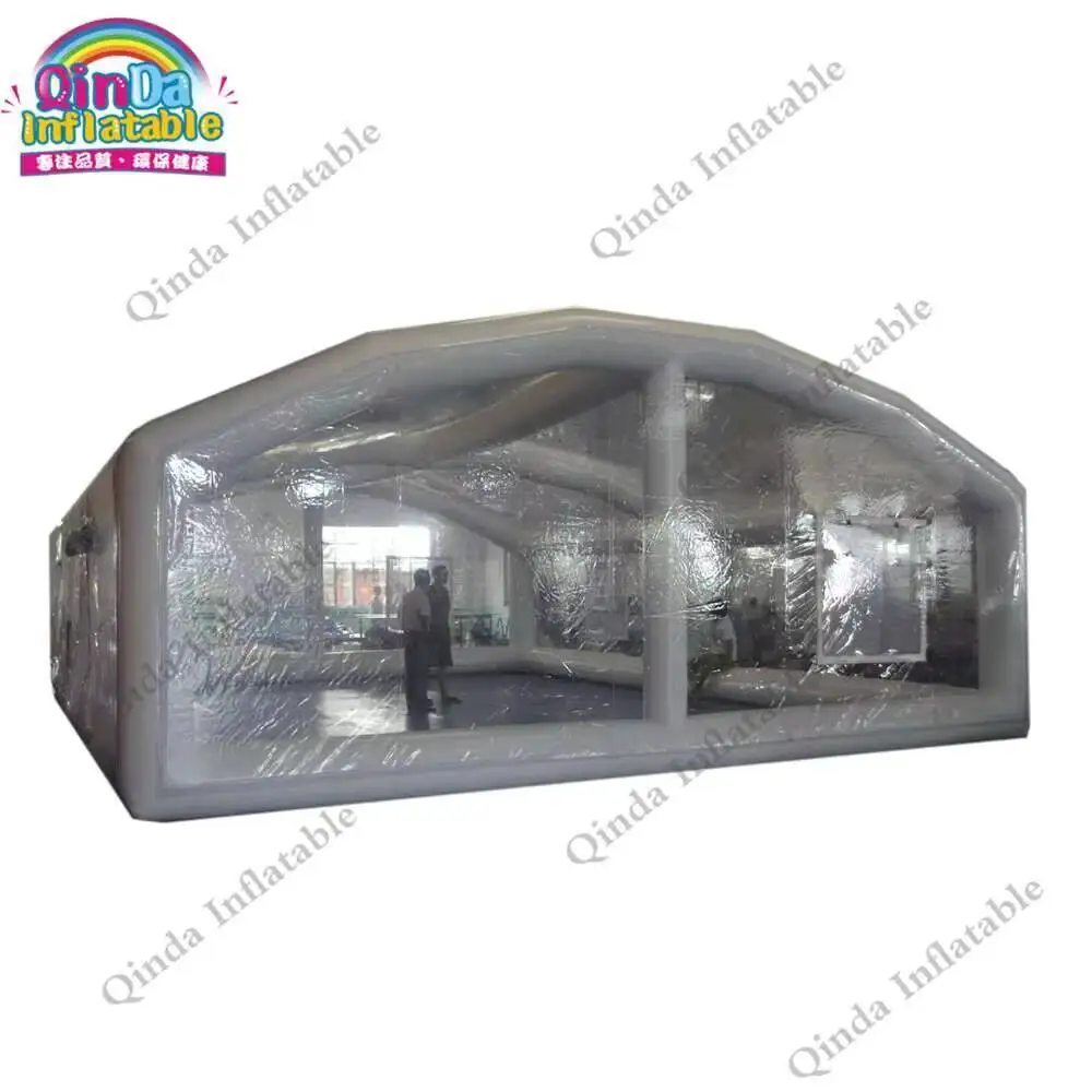 10x5x3.2m opblaasbare plafond bubbeltent doorzichtige PVC koepel opblaasbare zwembadafdekking tent