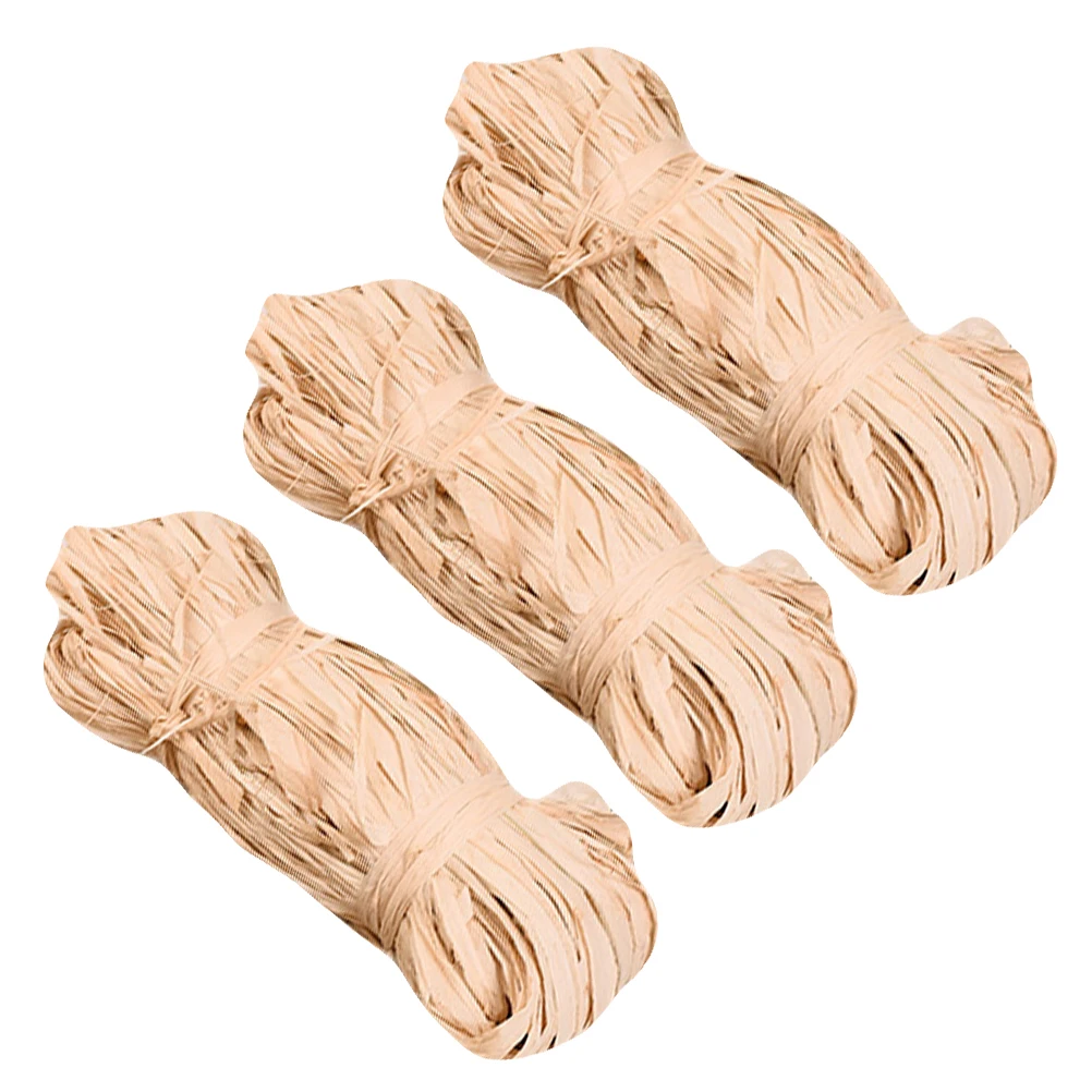 

3 Bunches Raffia Decorations Premium Material Durable Gift Box Filler Wedding Supplies C y Boxes Filling Natural Filler Long