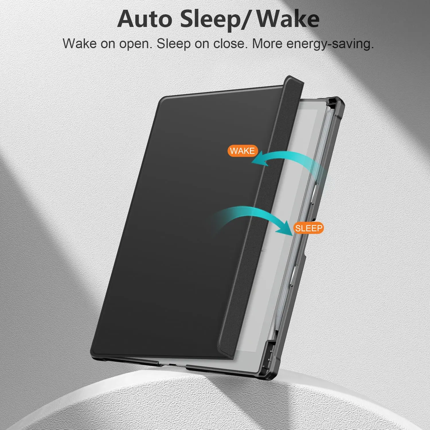 Case for BOOX Tablet Go 10.3 Tablet,Hard Transparent Back Protective Cover with Pen Holder,Auto Wake/Sleep