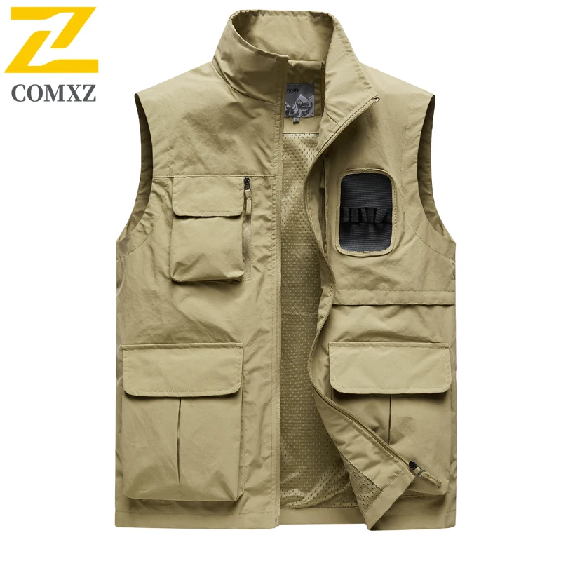 2025 New Male Mesh Fishing Vests Lightweight Joggers Sports Sleeveless Jackets Men's for Travel Climbing Hiking Waistcoat 6XL