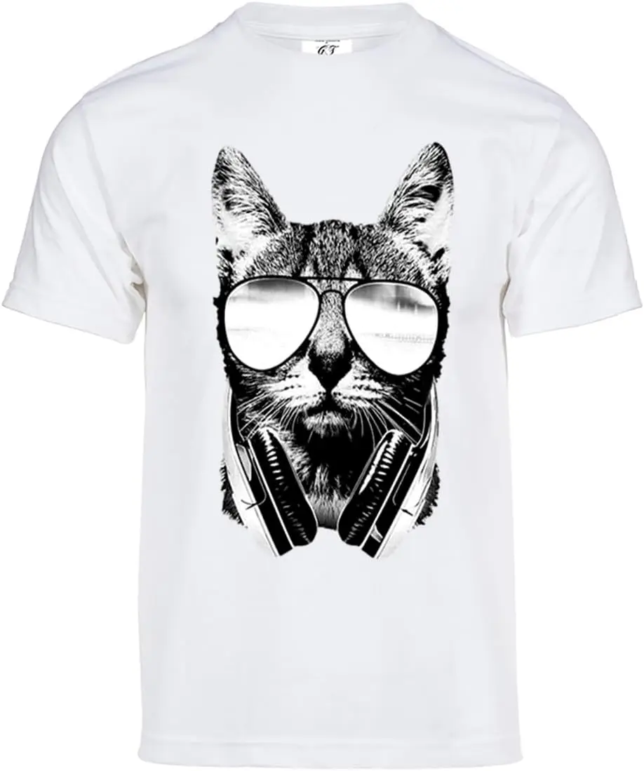 

Mens Cool DJ Cat Solar Color Changing Shirt Sun Tee