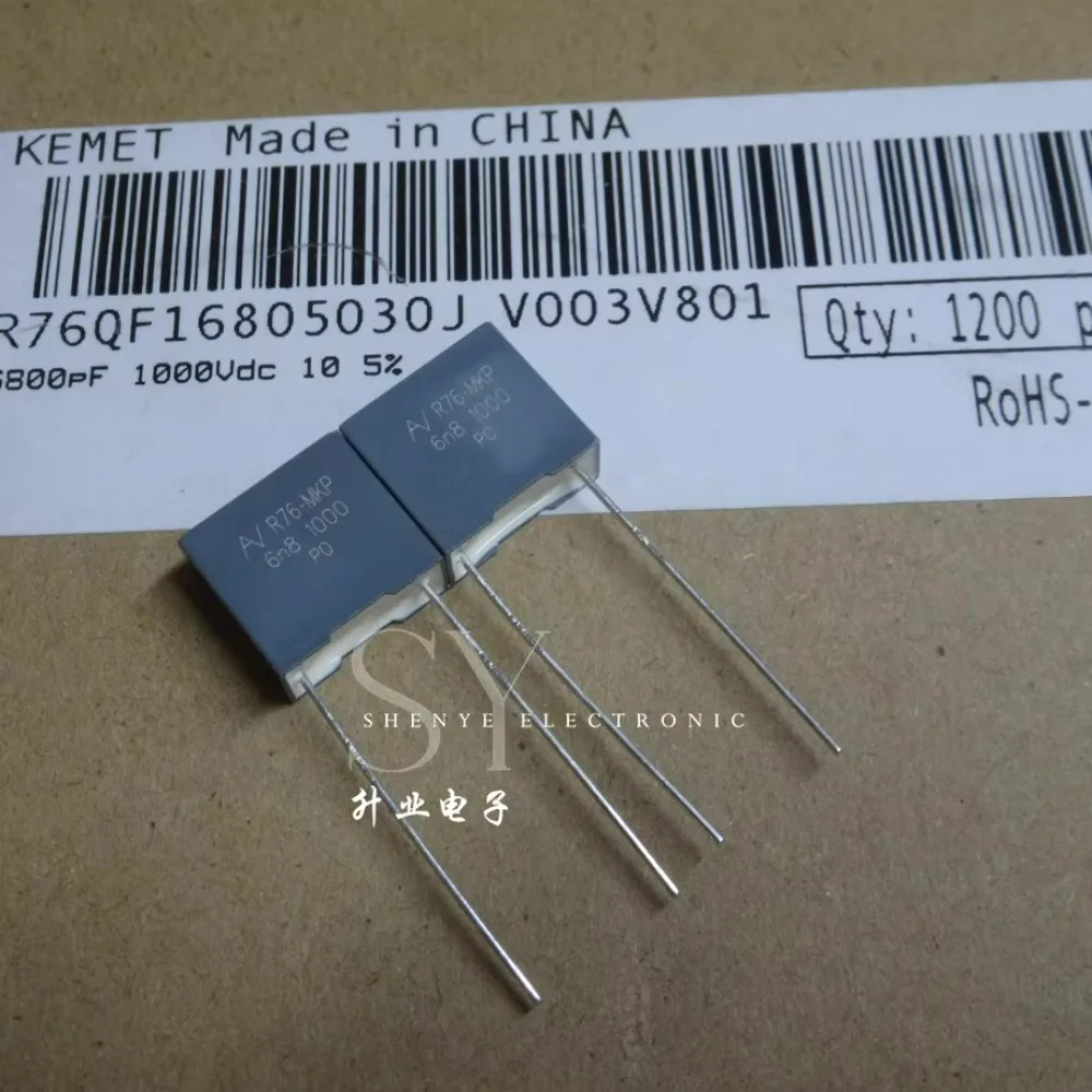 10pcs/lot AV R76 MKP 0.0068uf 1000V 6.8nf 6n8 6800pf 682 J Brand New 10mm Film Capacitor R76QF16805030J