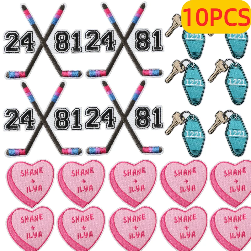 

10PCS Bulk Fan Flag Sports Showdown Embroidery Patch Towel Sticker For Bag Faith Necklace Keychain Iron On Wholesale DIY