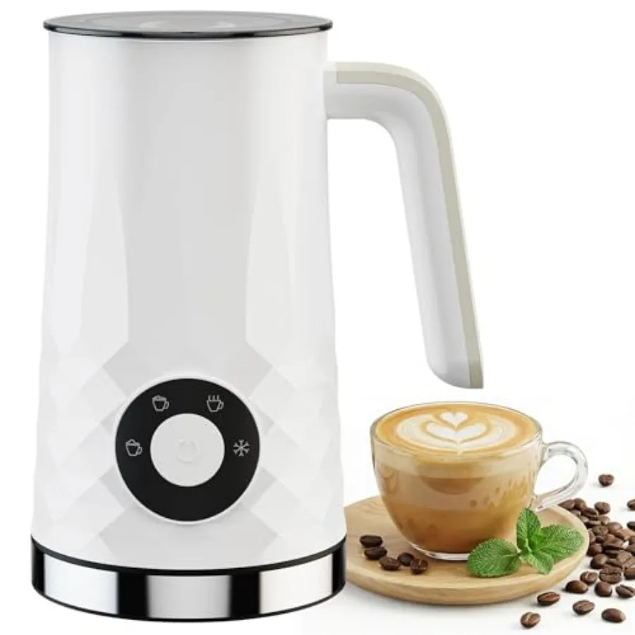 

4 in 1 Electric Milk Steamer 11.8oz/350ml Automatic Milk Frother Hot and Cold Foam Maker Dishwasher Safe Quiet Operation for Co