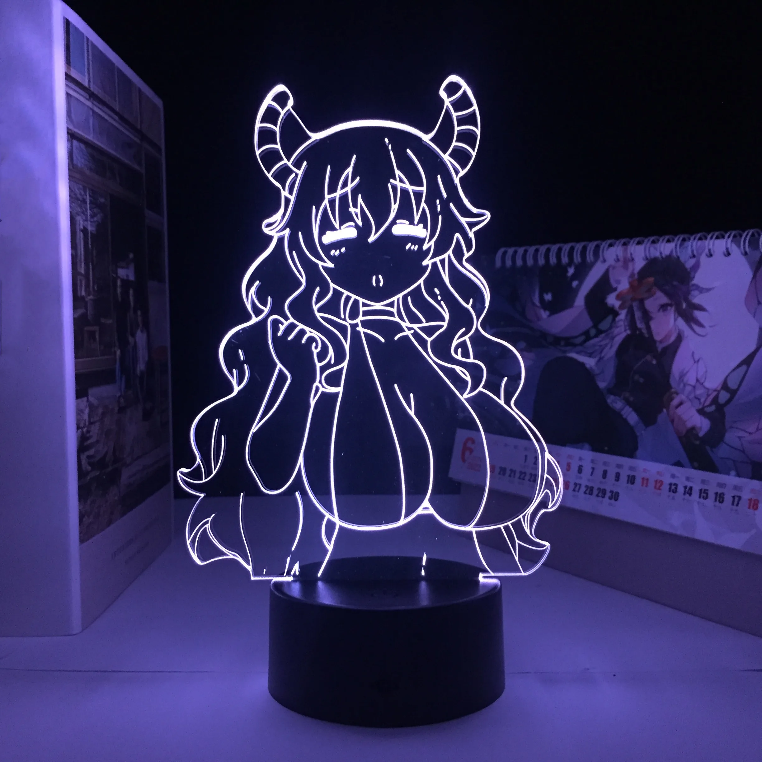 Miss Kobayashi\'s Dragon Maid 3D Lamp Anime LED Kobayashi KannaKamui Tohru Night Light Brdroom Decor Nightlight Manga Lampara