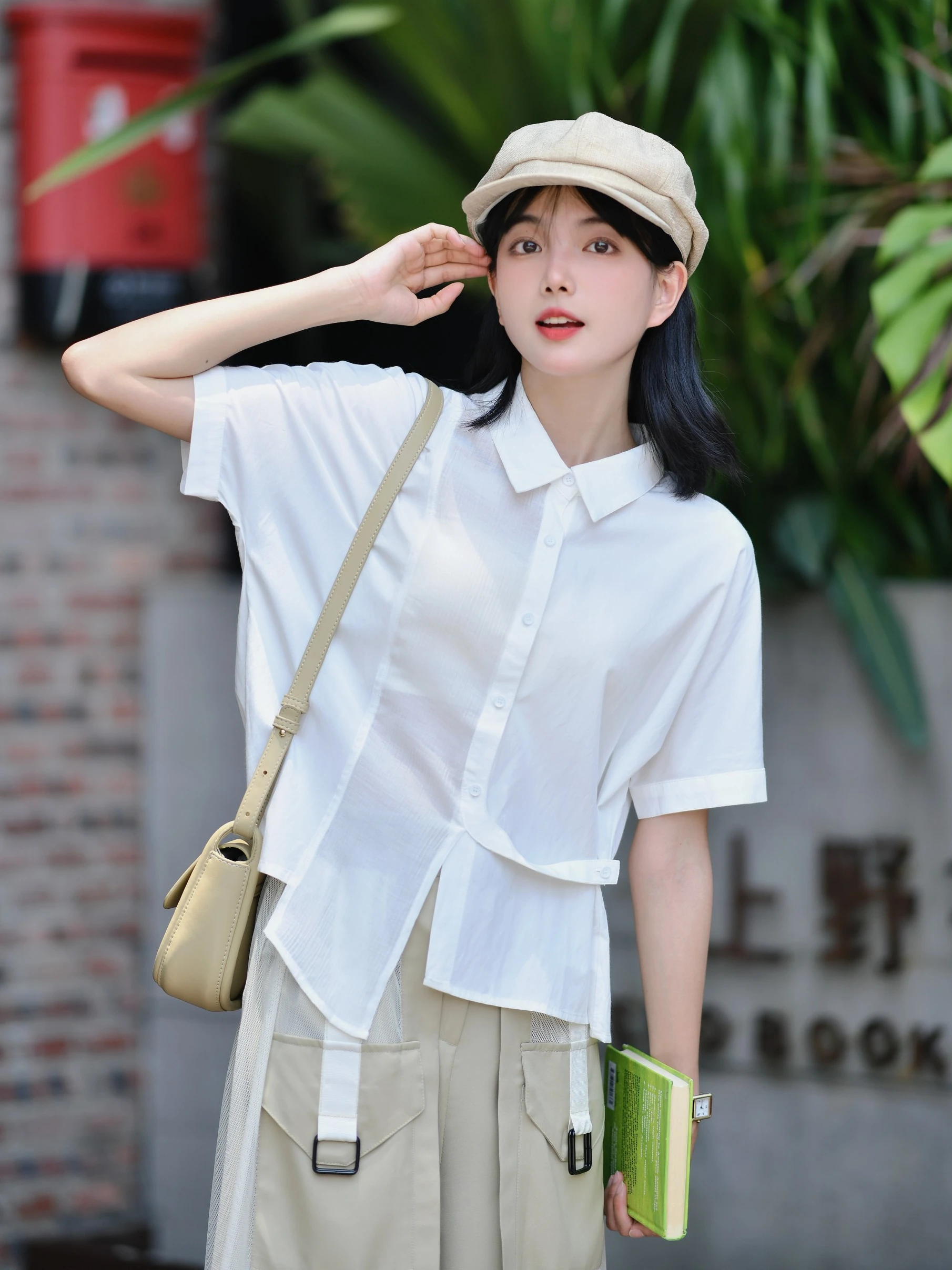 

Женский дышащий хлопковый повседневный топ в японском стиле с воротником и лоскутным дизайном для похудения