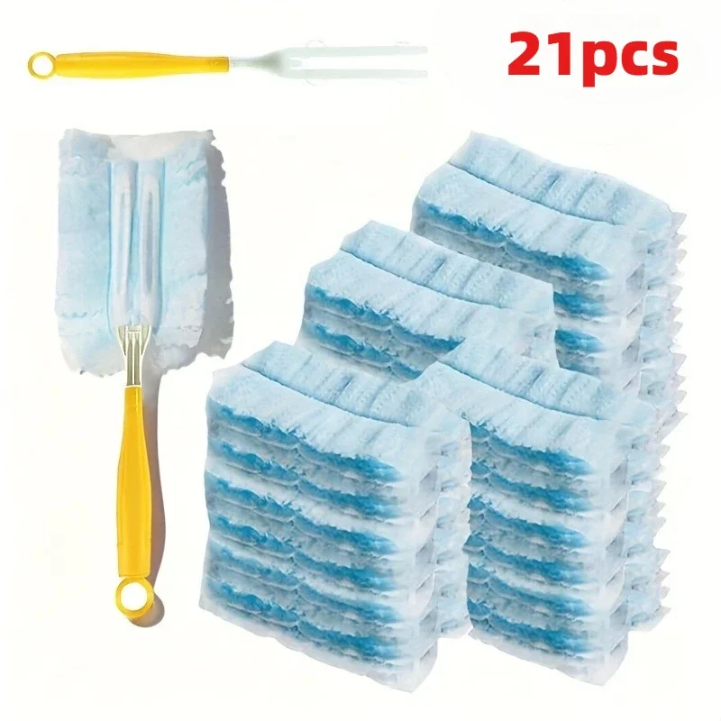 21pcs Disposable Duster Refills Handle Replacement Heads Duster Cloths Effortless Dust Removal for Furniture Car Surface Clean T