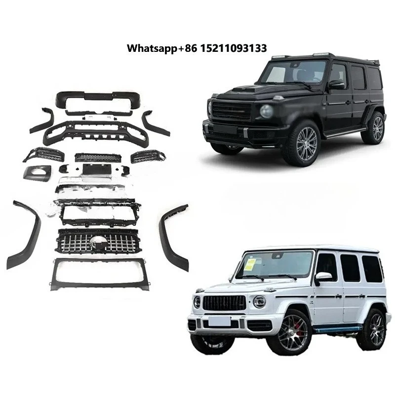 G-class W464 W463A G500 550 Upgrade to G63 Body Kit Rear Bumper Grille Head Lights Cover Over Fenders