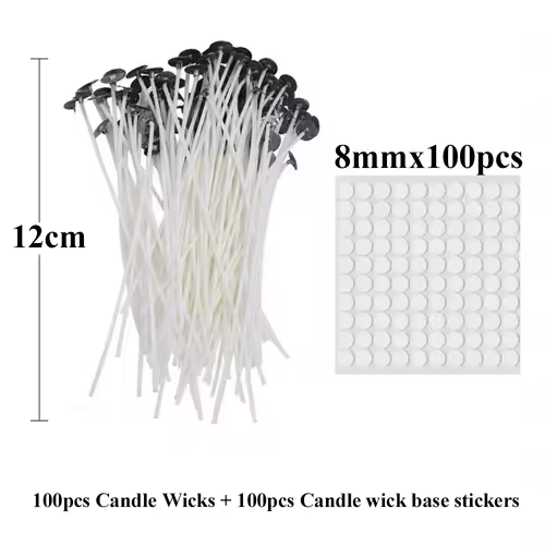Smokeless Candle Wicks 2.6-20cm Pre-Waxed Cotton Core Wicks with Metal Sustainer Tabs DIY Handmade Candle Making Tools - Image 20
