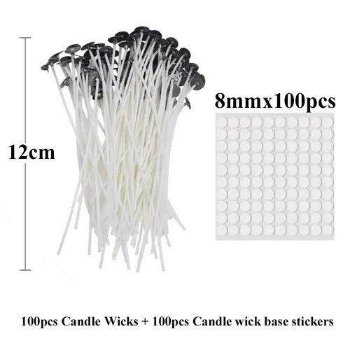 Smokeless Candle Wicks 2.6-20cm Pre-Waxed Cotton Core Wicks with Metal Sustainer Tabs DIY Handmade Candle Making Tools - Image 20