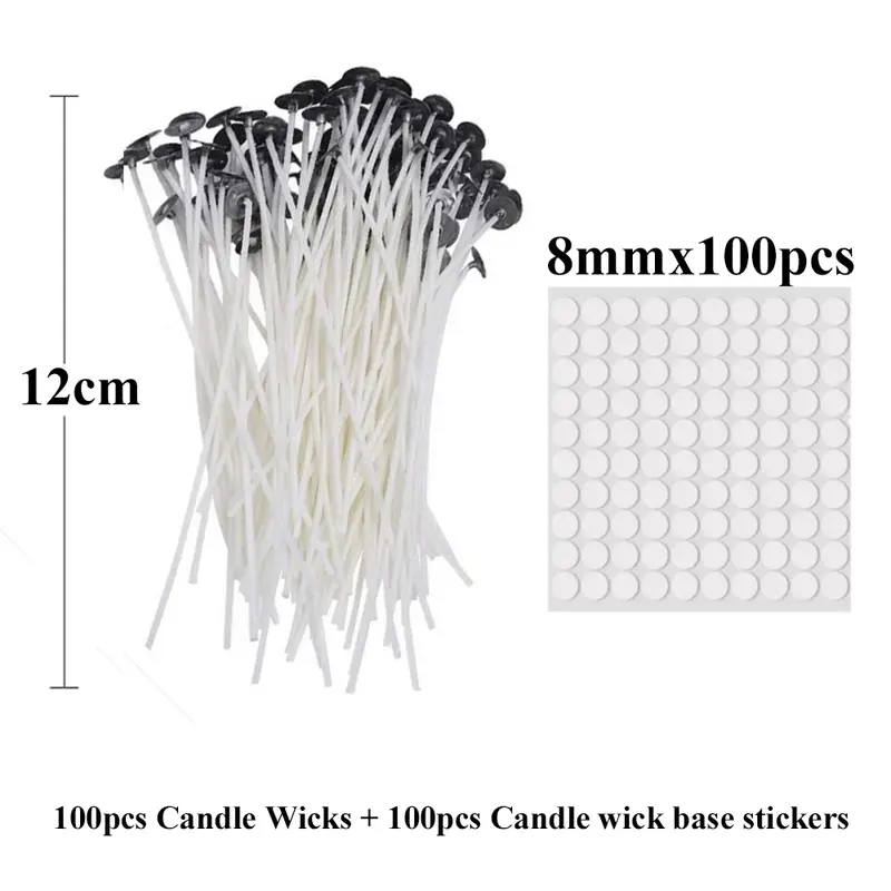 Smokeless Candle Wicks 2.6-20cm Pre-Waxed Cotton Core Wicks with Metal Sustainer Tabs DIY Handmade Candle Making Tools - Image 20