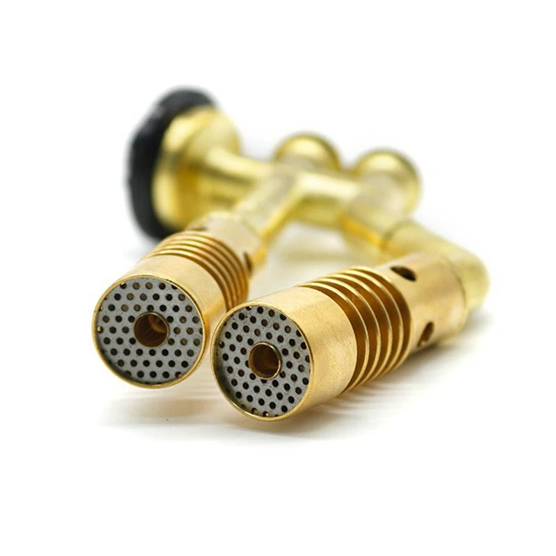 DT16 Dual-Head Gas Torch for Welding High Temperature Brass Flame Burner Propane Compatible Adjustable Ergonomic