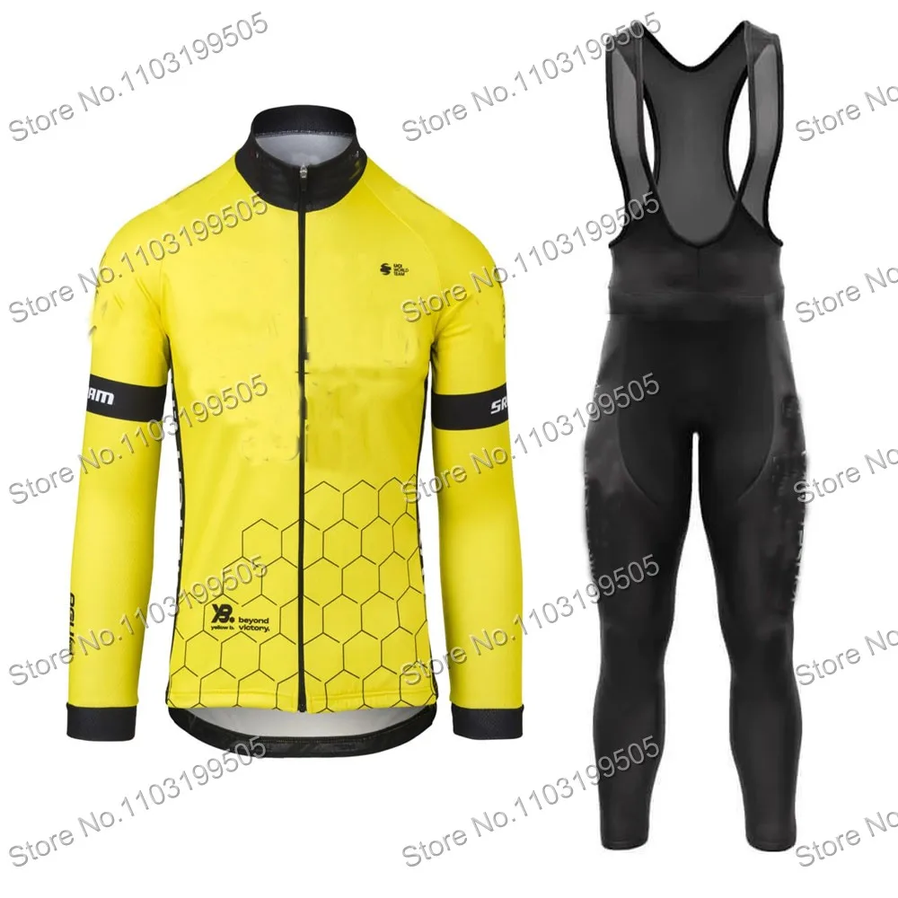 2024 Trilogy Team TDF World Champion Cycling Jersey Set Mens Clothing Suit Long Sleeve MTB Bike Road Pants Bib Ropa Ciclismo