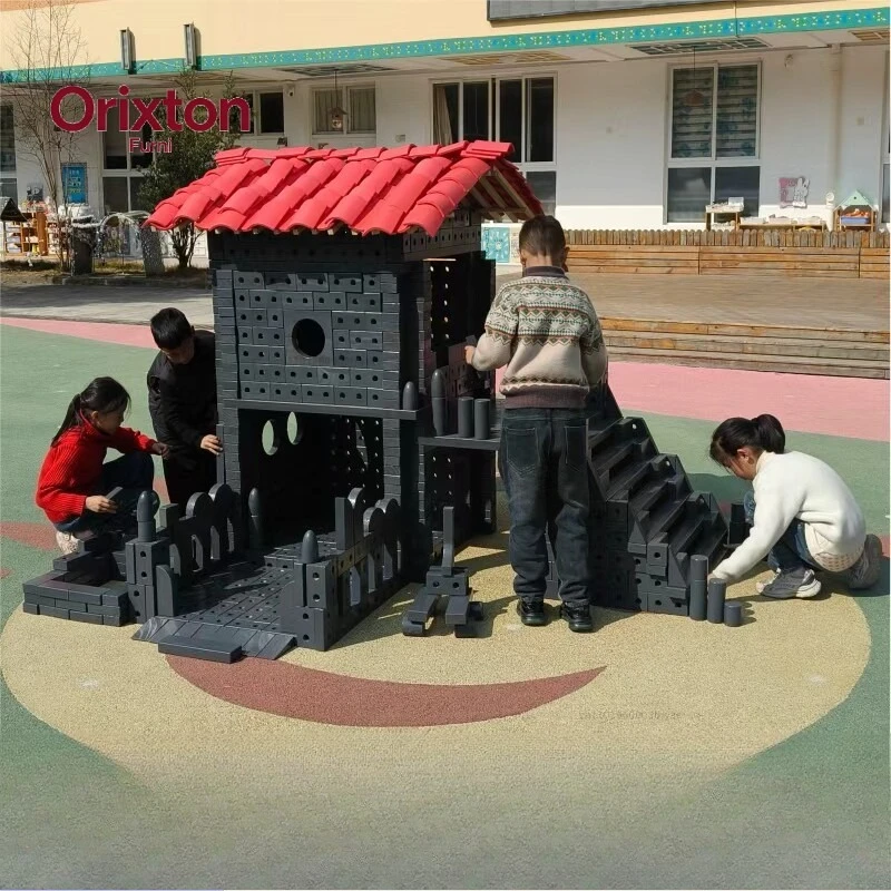 Kindergarten construction area Brick building block Large children's school Equipment Durable educational toys