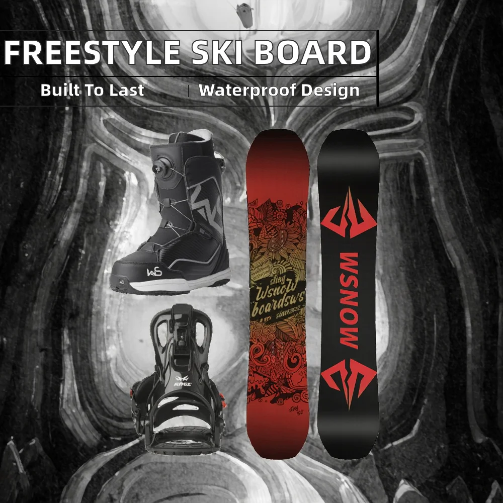 OEM Customized Waterproof Adult All Mountain Skiing Snowboarding Freestyle Camber Carbon Fiber Wood Core 165cm Snowboard