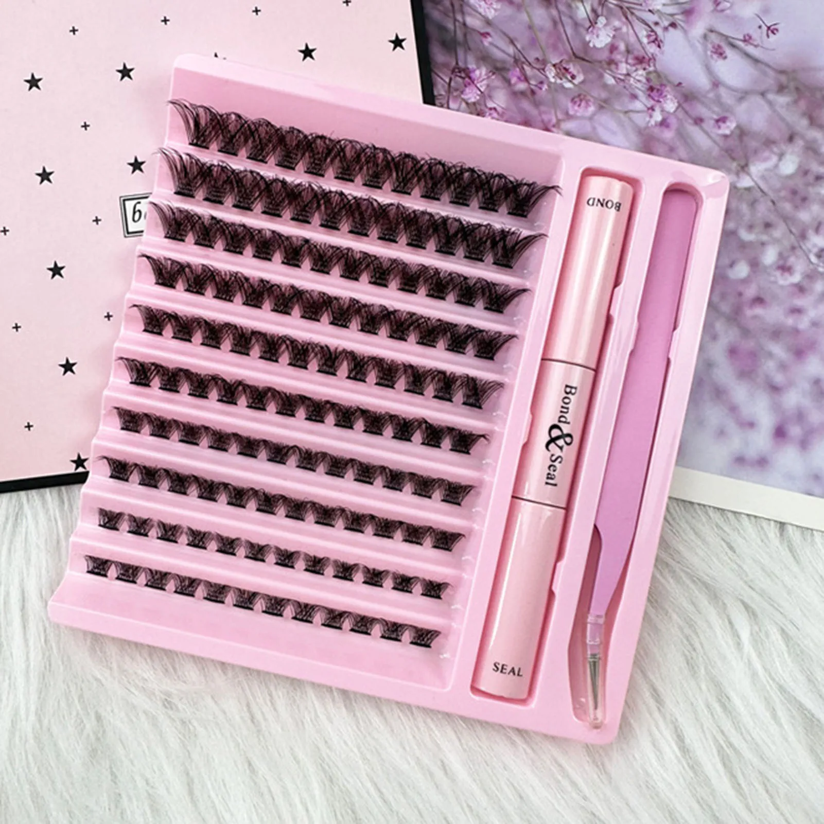 

120pcs False Eyelashes extensions kit bond and seal lash set Natural long Cluster Lashes 8-16mm mix individual Eyelash make up