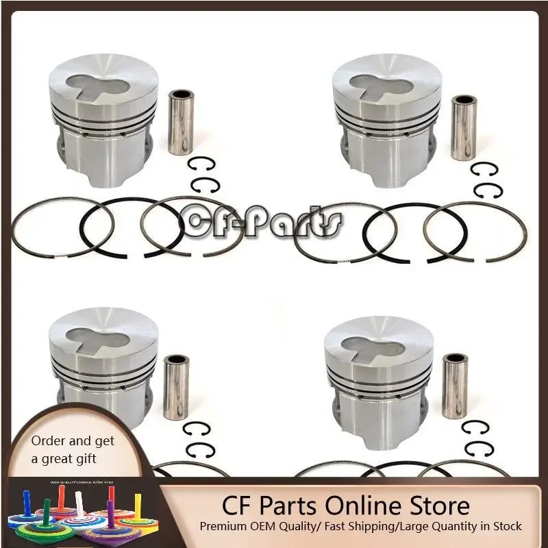 

New 4 Sets STD Piston Kit With Ring 12010-6T000 Fit For Nissan TD27 Engine 96MM