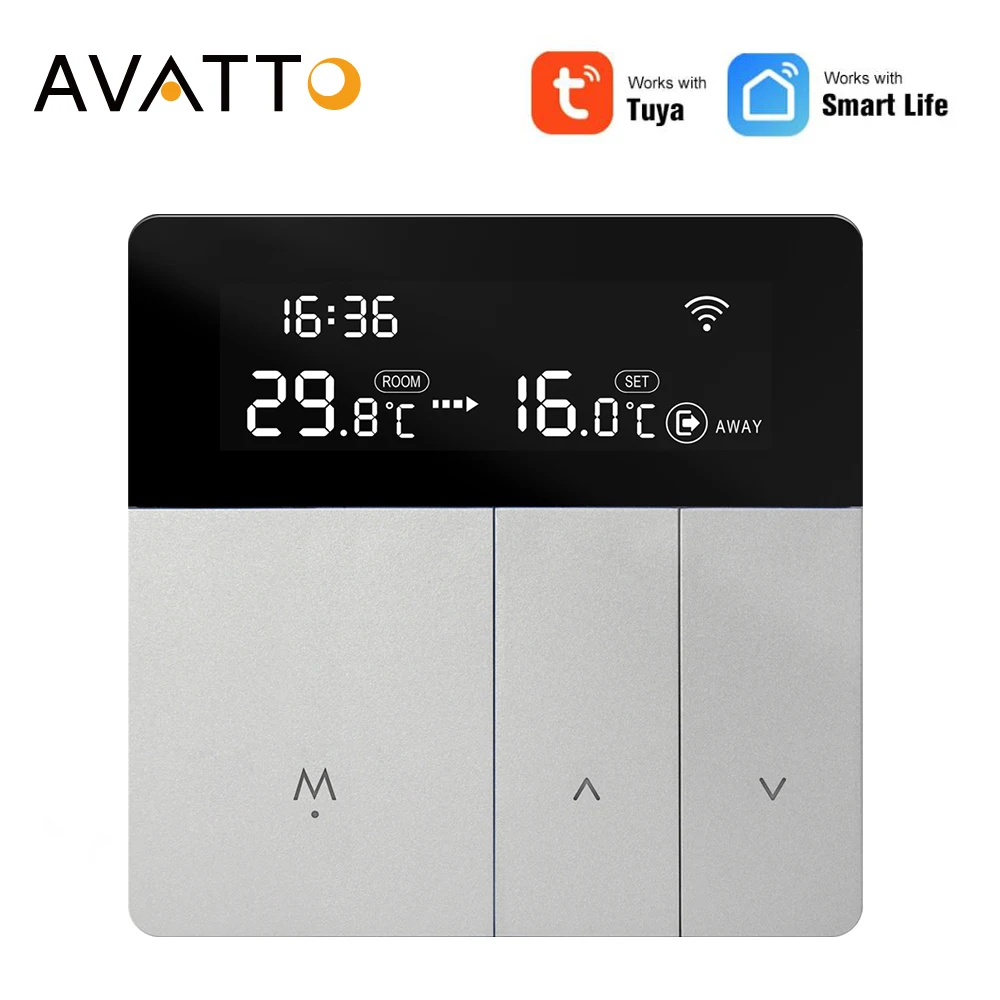 AVATTO WiFi Smart Thermostat for Electric Floor Heating Water Boiler Temperature Tuya App Control Work for Alexa Google Home