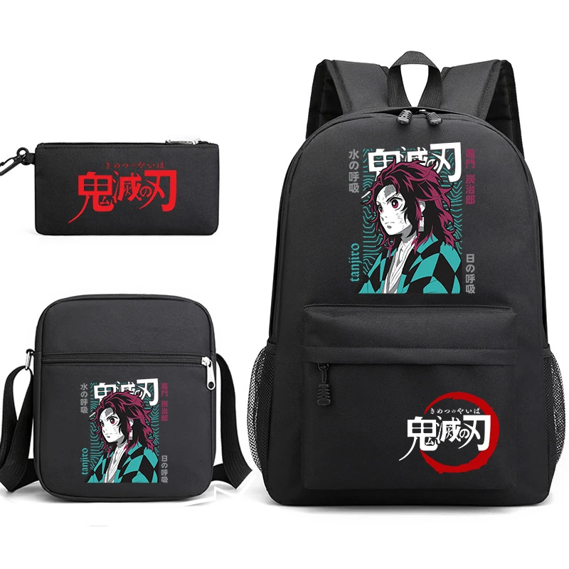 Demon Slayer Backpack Set with Matching Pencil Case and Shoulder Bag for Elementary School Kids view 4