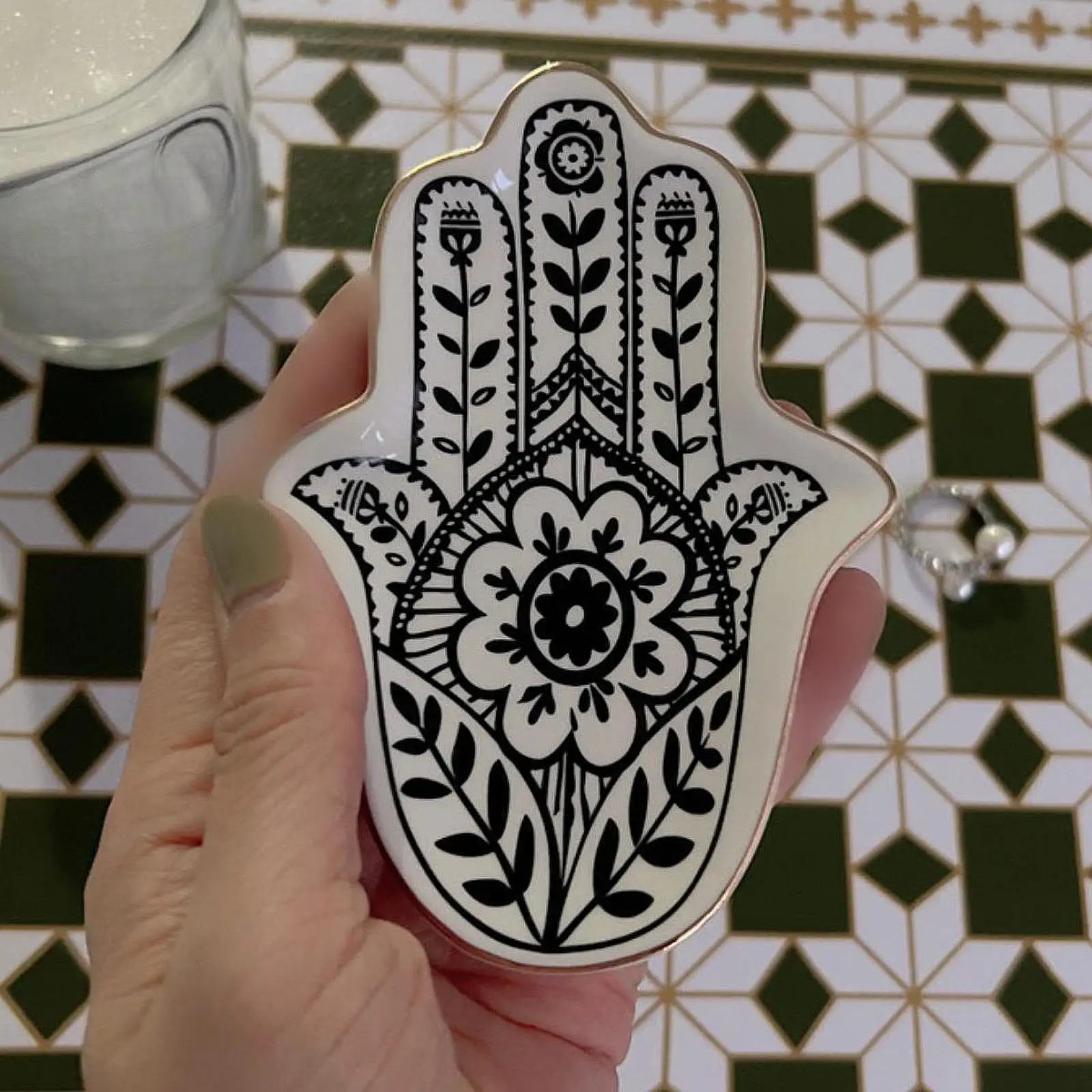 Hand Palm Jewelry Dish Jewelry Plate Holder for Rings Bracelets Kitchen