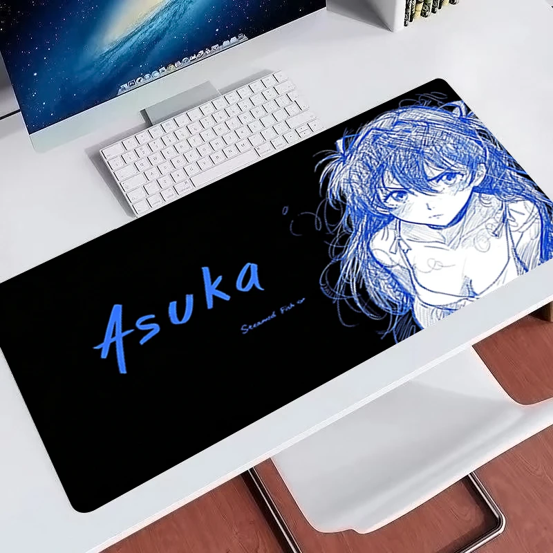 Black Anime Mouse Pad Non-Slip Gaming Accessories kawaii Computer Desk Mat Gamer Extended Keyboard Pad Hand drawn anime Mousepad