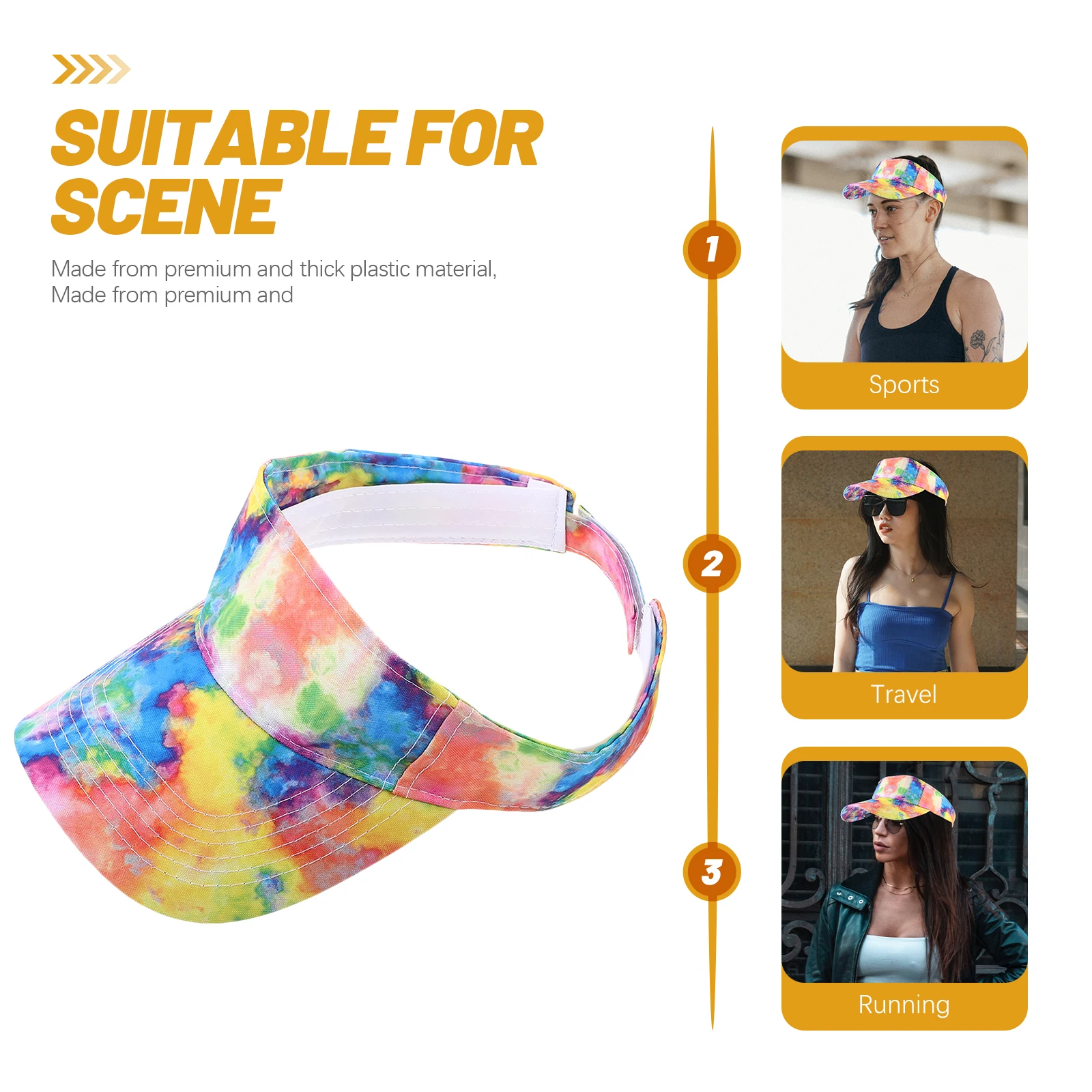 

Tie Dye Sun Hat Visor Women Sports Cooling Cap Beach Protection Ladies Sunscreen Summer Outdoor 7# Color Stylish for Women