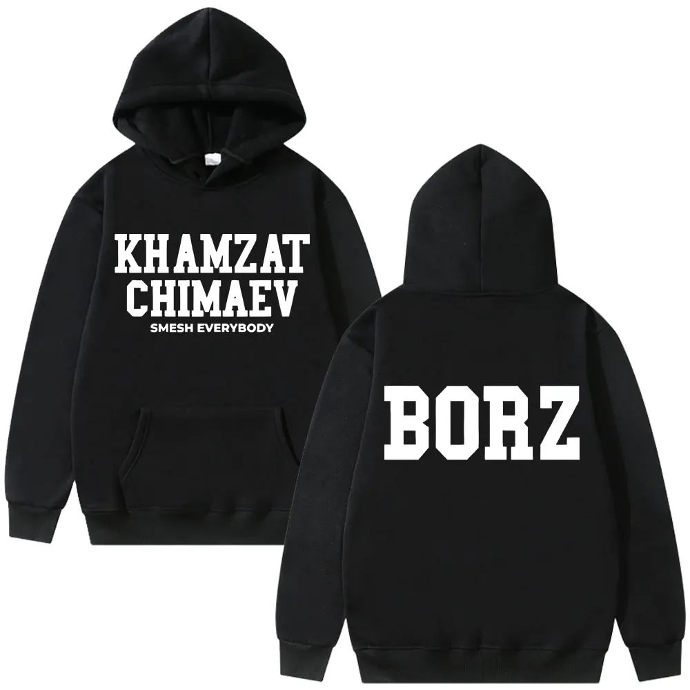 

Khamzat Chimaev Logo Double Sided Print Hoodies Men Women Fashion Casual Oversized Hooded Sweatshirts Men's Vintage Streetwear