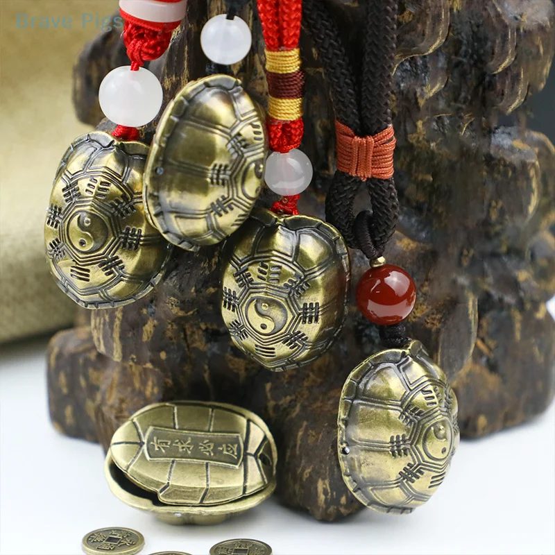 Turtle Shell Pendant Fortune Divination Game Props Copper Coins Crafts Wealth Zinc Alloy Ornament Decor Chinese Telling