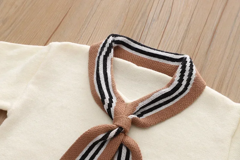 Otoño Invierno, suéter informal para niñas + faldas, conjuntos de 2 uds., ropa para niños, Jersey de punto de estilo Preppy para fiesta de Navidad para niñas