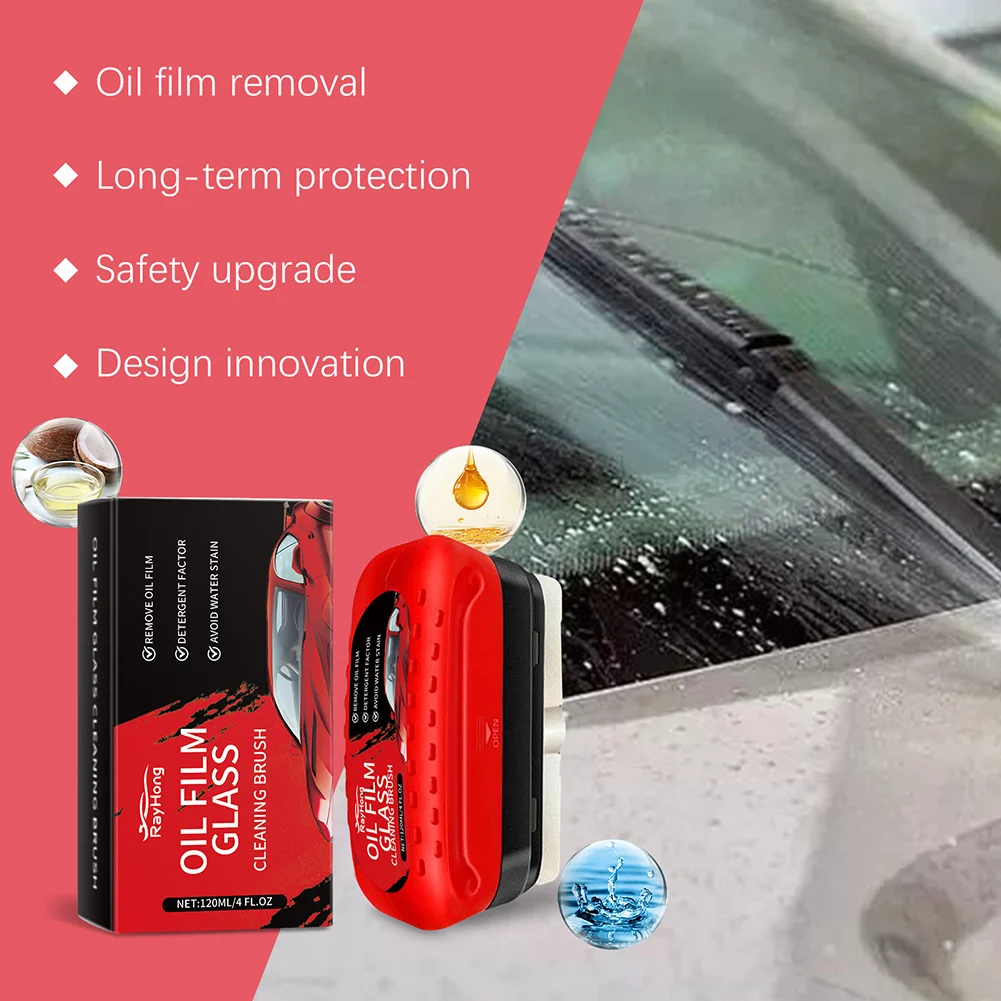 Automotive Oil Film Cleaning Brush Versatile Effective Car Glass Oil Film Cleaning Tool For Car Care