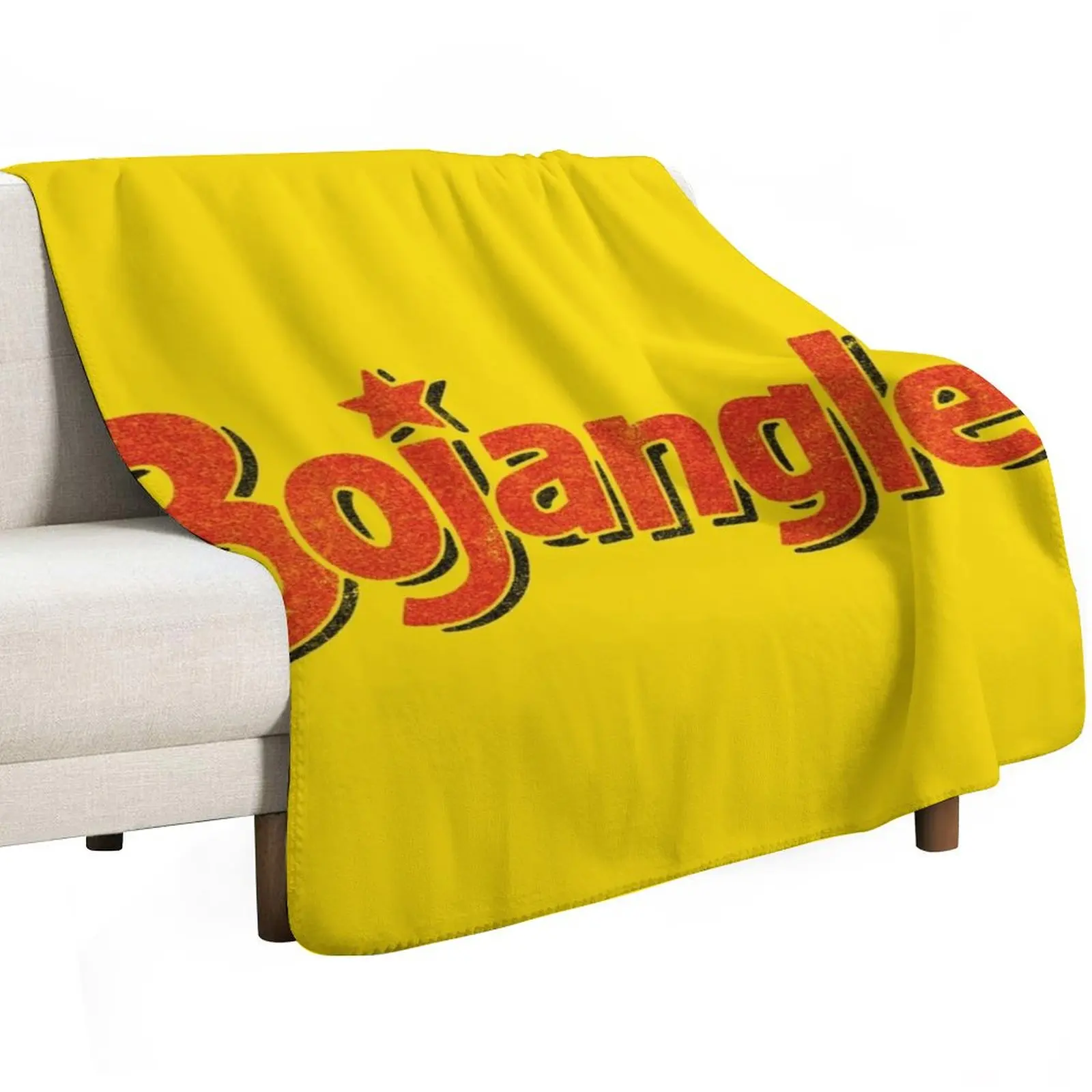 Bojangles - Vintage Faded Texture Logo Throw Blanket Picnic Camping Luxury Designer Travel Nap Softest Blankets