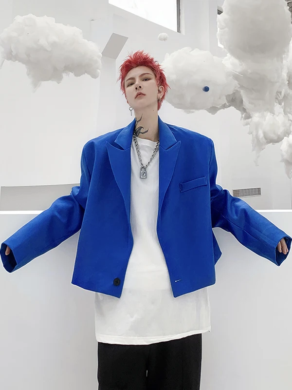 

Мужской повседневный костюм Ele ort в корейском стиле, свободного кроя, молодежный, премиум-класса, модная уличная верхняя одежда, трендовое пальто для отдыха