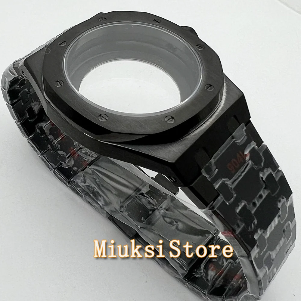 41mm Watch Case silver rosegold black Stainless Steel Sapphire Glass fit NH35 NH36 ETA2824 PT5000 ST2130 Automatic Movement image 4