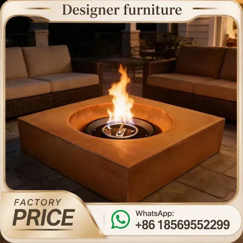 Corten Steel Fire Pit Outdoor Gas Patio Heater Natural Rusted Eco Friendly For Garden Yard BBQ