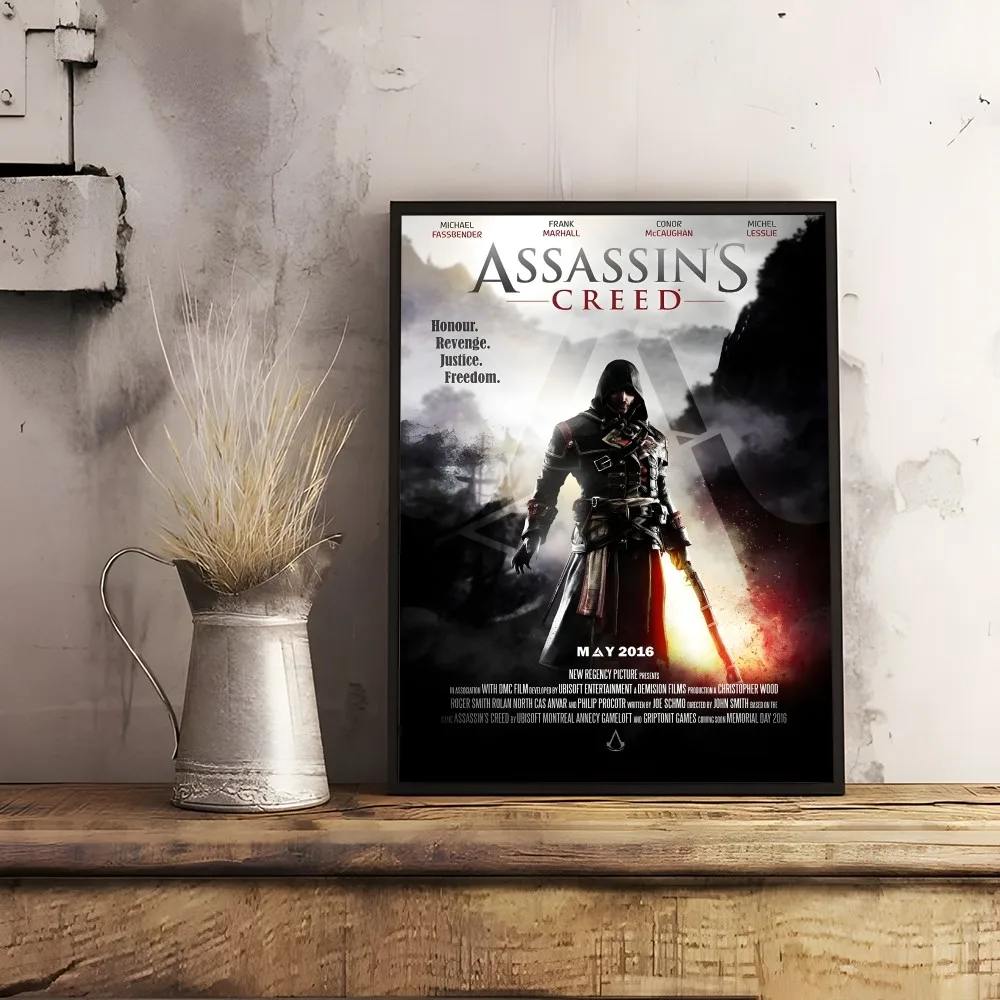 A-Assassins C-Creeds Game Logo Poster Sticky Wall Art Printing Waterproof Home Living Bed Room Bar Hallway Aesthetic Decor