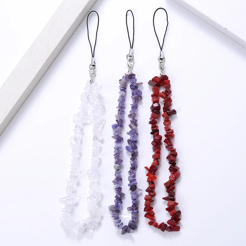 Fashion Creative Gravel Mobile Phone Chain Classic Beaded Phone Strap Lanyard Hanging Chain For Women Girls Anti-Lost Jewelry