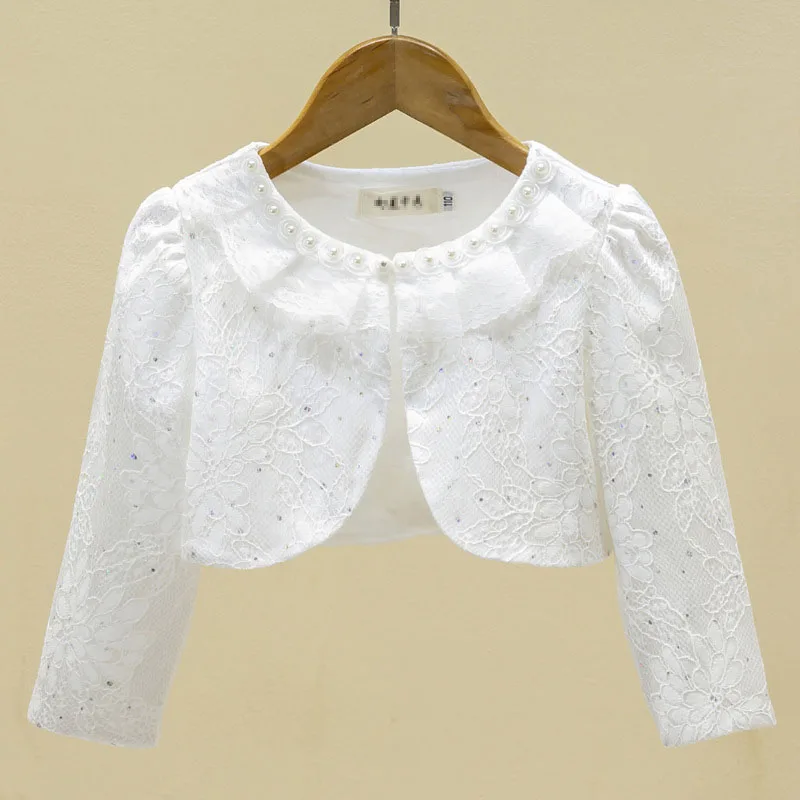 

Baby Jackets Lace Embroider Long Sleeve Cape Wedding Party Dress Tops Girls Cloak Shawl Elegant Short Coat 1-10Y